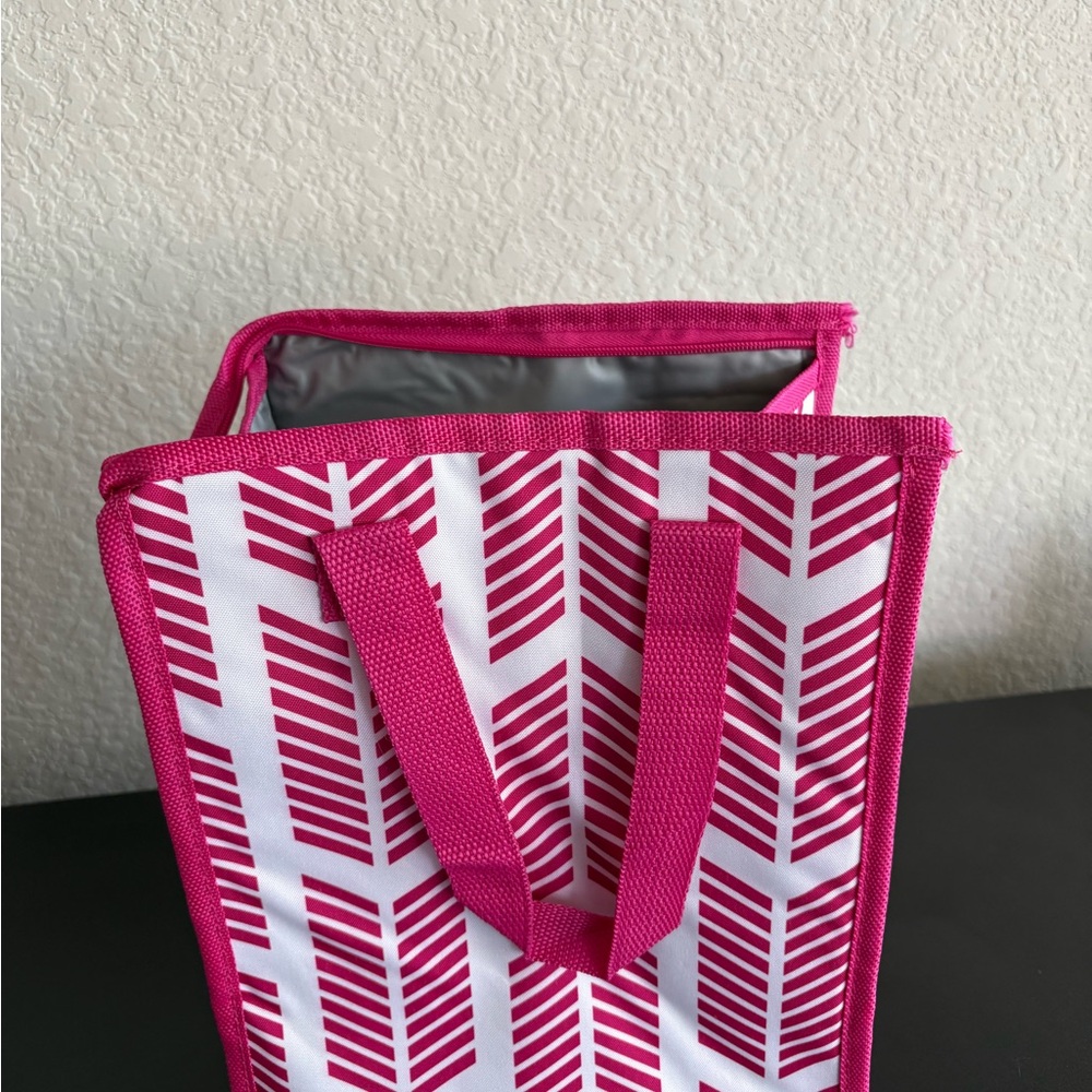 Pink Chevron Insulated Tote Bag
